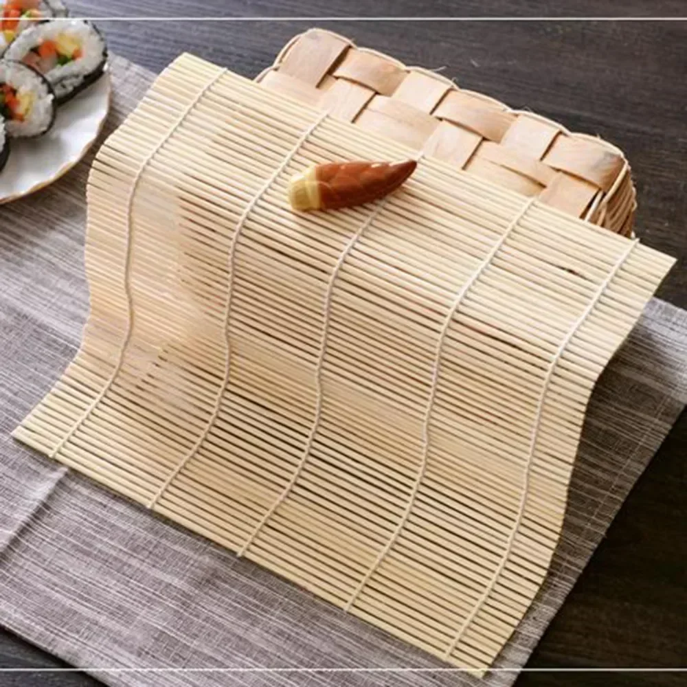 24X24cm/27X27cm/30X30cm homemade no-stick bamboo sushi mat Kitchen Sushi Roller Mat Heat Resistance Bamboo Roll Up Sushi Mat