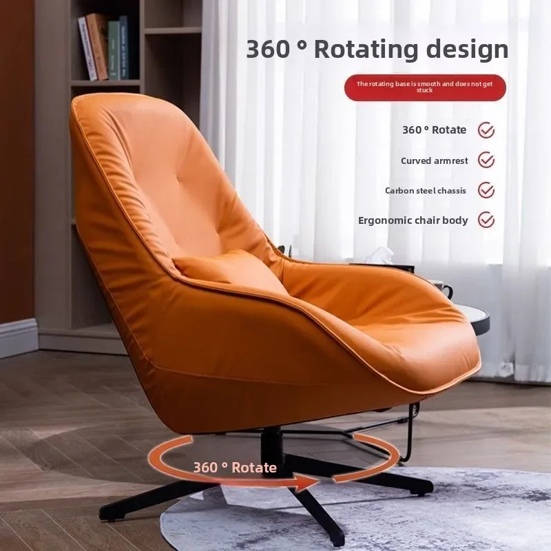 Nordic rotating sofa single high-end sofa chair small apartment living room luxury lazy bedroom leisure chair sturdydurable