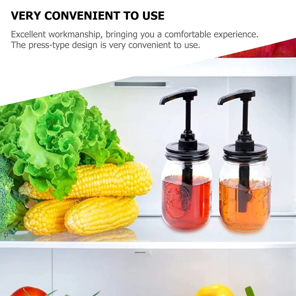 2Pcs Multi-Function Syrup Pump Dispenser Resistant to Deformation Easy-Press Auto-Return Design for Syrup Honey Shampoo view 3