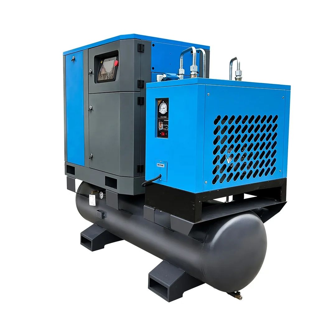 Industrial All-in-One 5.5-30 kW Screw Air Compressor 7-12 bar 380V 50Hz Direct Drive