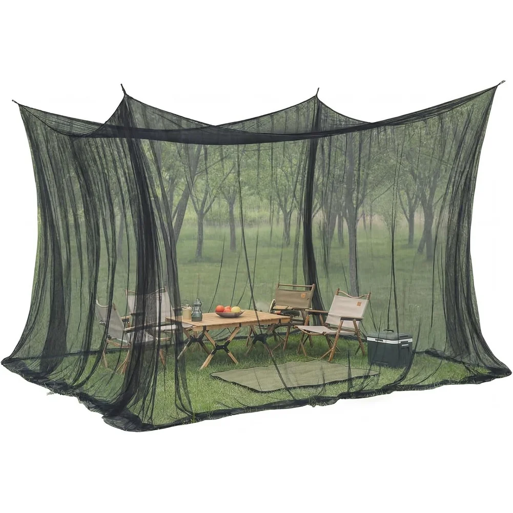 

Large Portable Camping Screen Net Canopy Tent 300x300x250cm Polyester Mesh for Outdoor Sleeping and Protection