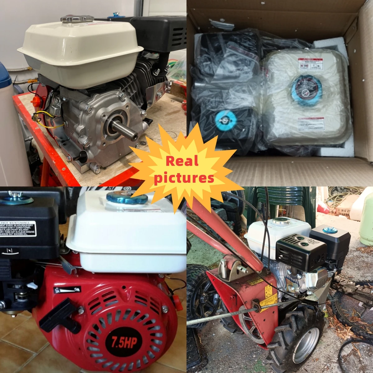 Engine Bubgold Jane 4-stroke, 1-stroke, Air-cooled, Go-kart EnginE 7.5 Horsepower, RotaRy, Pressure Washer, 5100W, 3600 Foldable