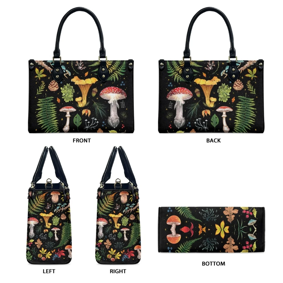 Sacola de couro de luxo para meninas jovens, bolsas de ombro cogumelo para mulheres, moda casual, feminina, 2020, 2024