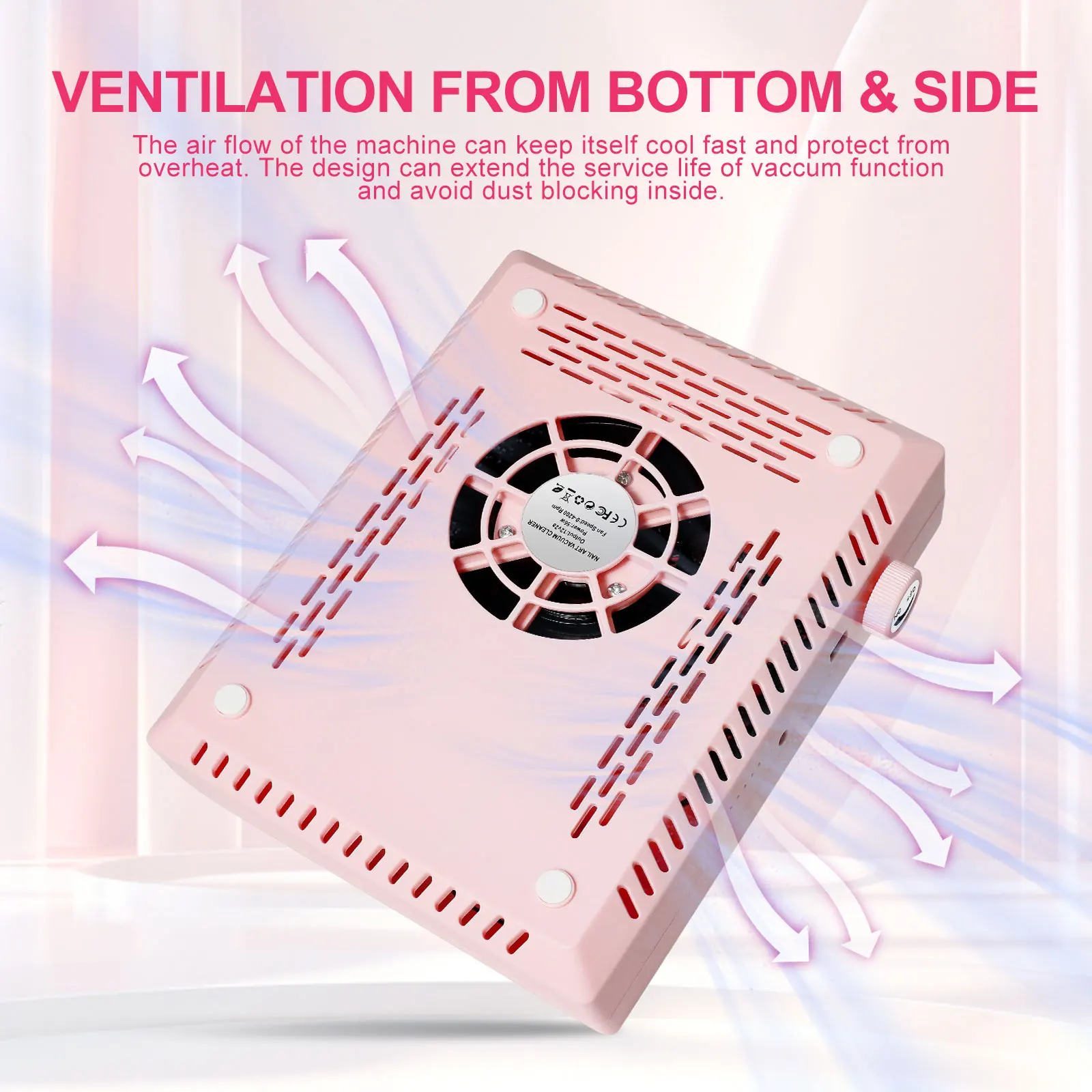 ชุดเครื่องดูดฝุ่นเล็บไฟฟ้า เครื่องดูดฝุ่นเล็บเสียงรบกวนต่ําพร้อมแปรงกันฝุ่นและที่กรองแบบใช้ซ้ําได้ เหมาะสําหรับการขัดเล็บ