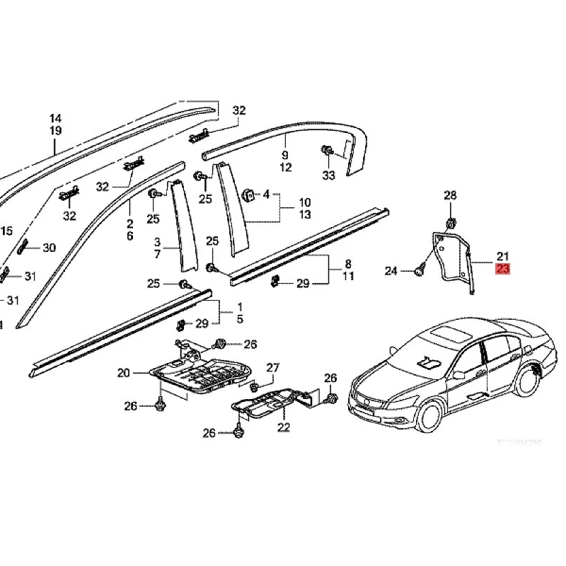 Suitable for 2008- Ho nd aA cc or dS po rt ag e Rear mudguard Rear fender lining