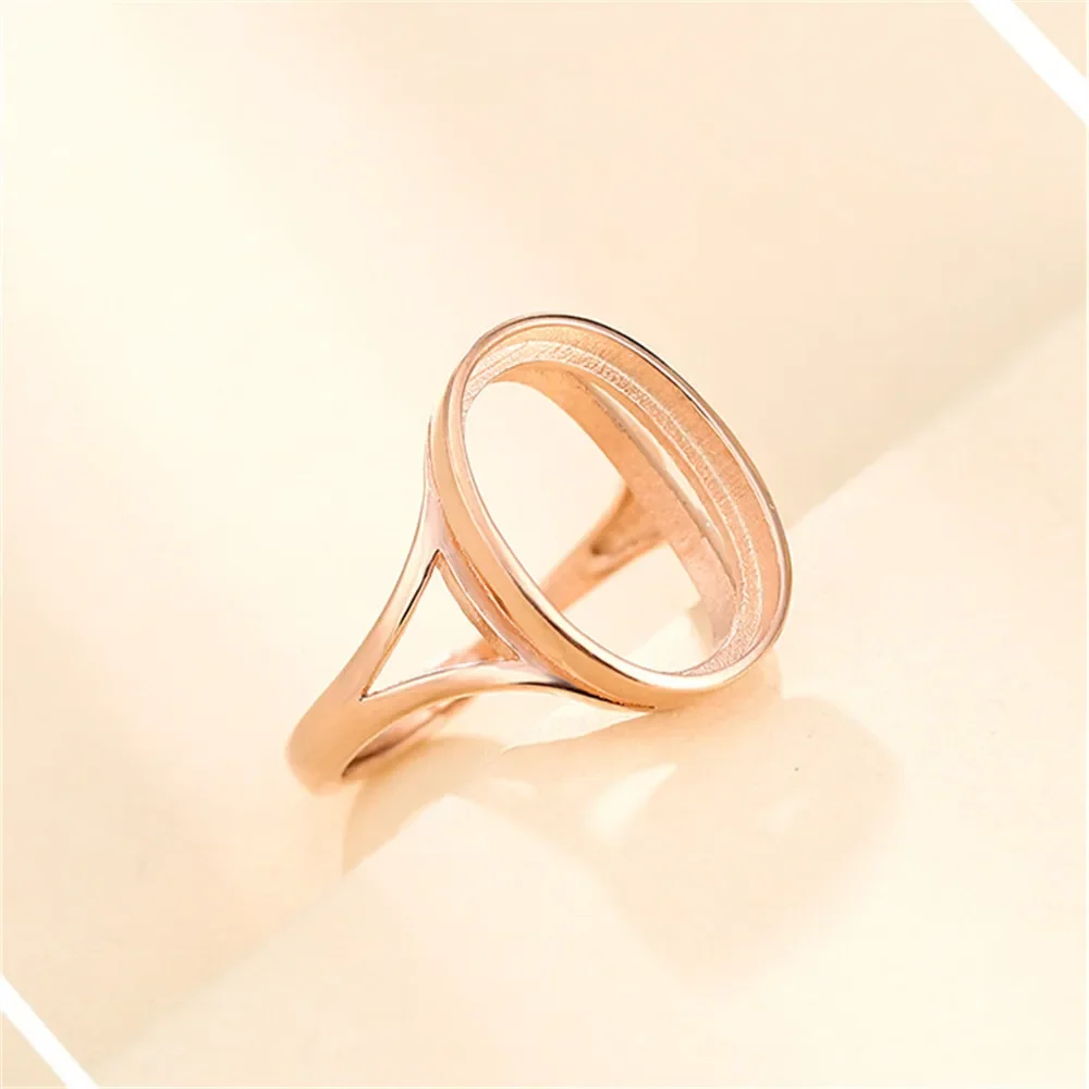 Rose Gold Plated 925 Silver Adjustable Ring Base for 6x8mm/7x9mm/8x10mm/9x11mm/10x14mm/12x16mm/13x18mm Oval Cabochons