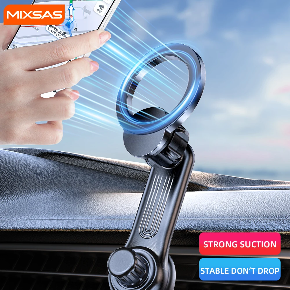

MIXSAS Magnetic Phone Holder Car Air Vent 360° Rotation Car Mobile Bracket Strong Adsorption Vehicle Mount Tool For Car Navigati