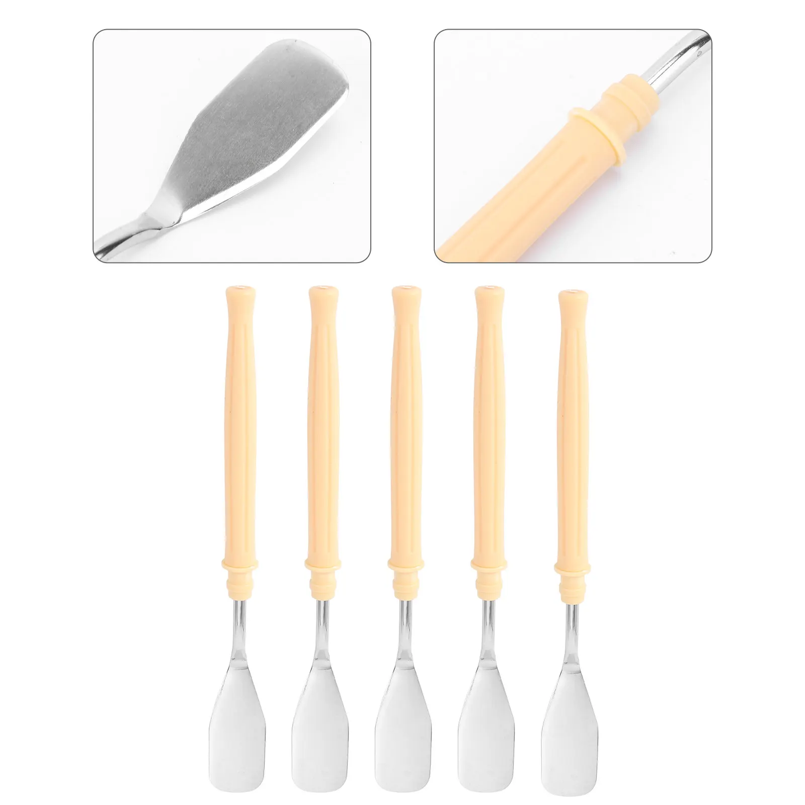 5Pcs Oil Painting Spatula Stainless Steel Head Plastic Handle Professional Palette Scraper Color Mixing Tool for Gouache Acrylic