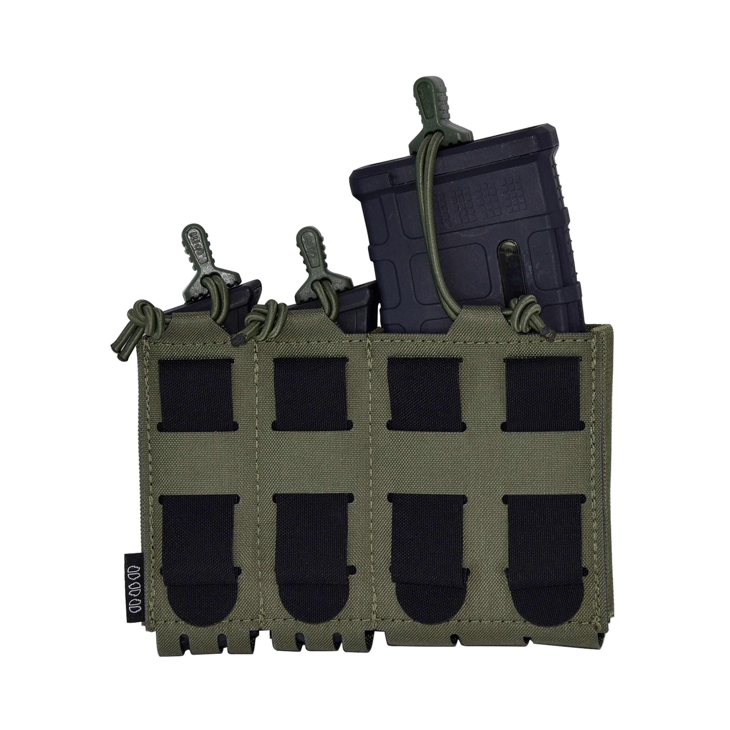 Custodia tattica tripla Mag Carrier 9mm 5.56 Custodia Molle Custodia per attrezzi per taglio laser Supporto per estrazione rapida molle universale