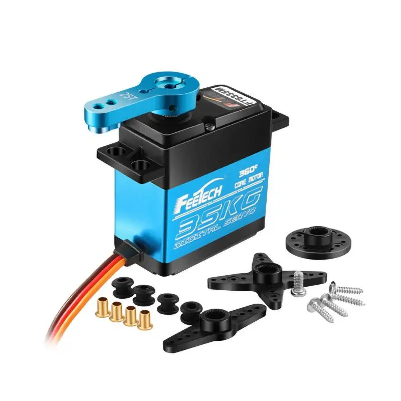 Servo Numérique Résistant à 360, 35kg, FT6335M, Moteur à Noyau Magnétique avec Bras en Métal pour Robot RC, Voitures, Avion, Quadcopter, Jouet à Faire Soi-Même