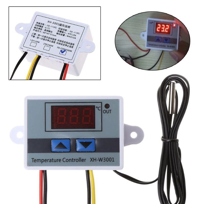 E06B 220V LED Digital Temperature Controller 10A Thermostat Control Switch Probe New