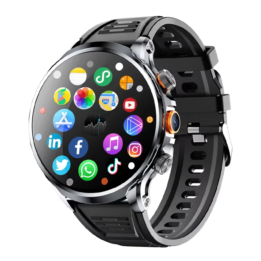 

YTGEE H18 Smartwatch 4G Sim Card 1.85inch 3+32G 1100mAh Relojes Android Sport GPS Smart Watch for Men 2 Straps