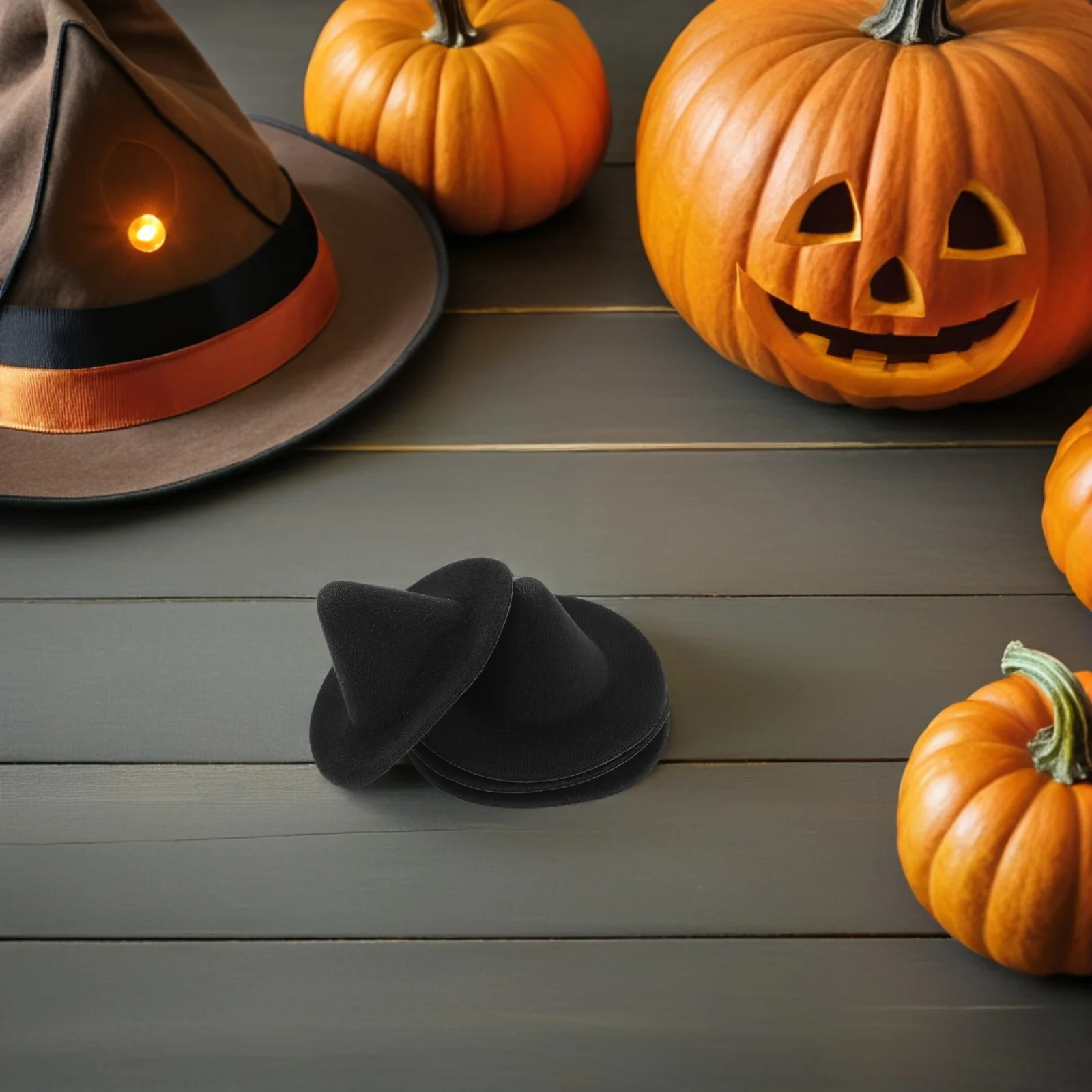 4 Stuks Miniatuur Heksenhoeden Zwart 10 Cm Halloween Feestartikelen Diy Ambachten Poppenhuis Accessoires Cake Toppers Mini Tovenaarshoed