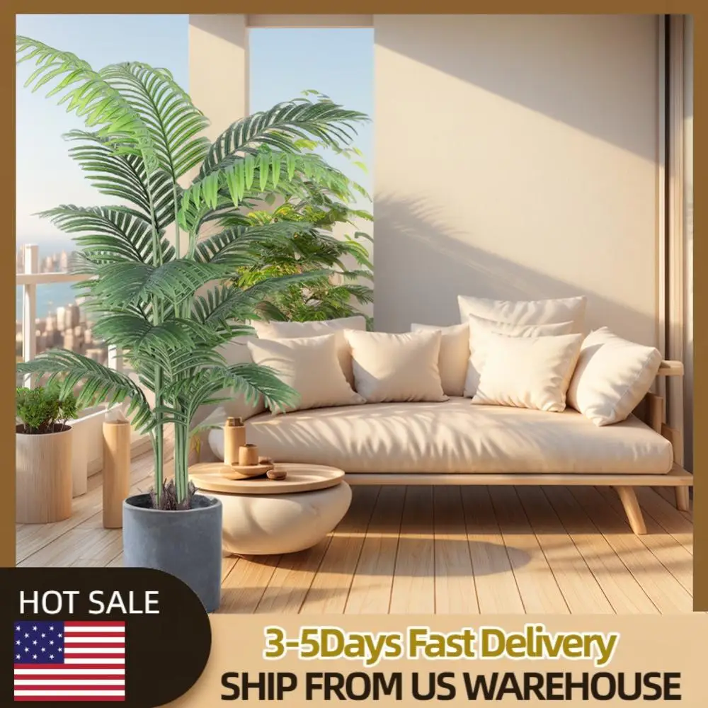 

Faux Areca Palm Plant 5FT Tropical Palm Plant Dypsis Lutescens Plants in Pot for Indoor Outdoor Home Office Garden Decoration