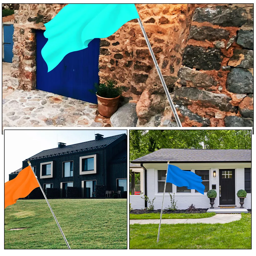 2Pcs Stainless Steel Flag Pole Rustproof Heavy Duty Outdoor Flagpole for Garden Roof Boat Camping Party Event