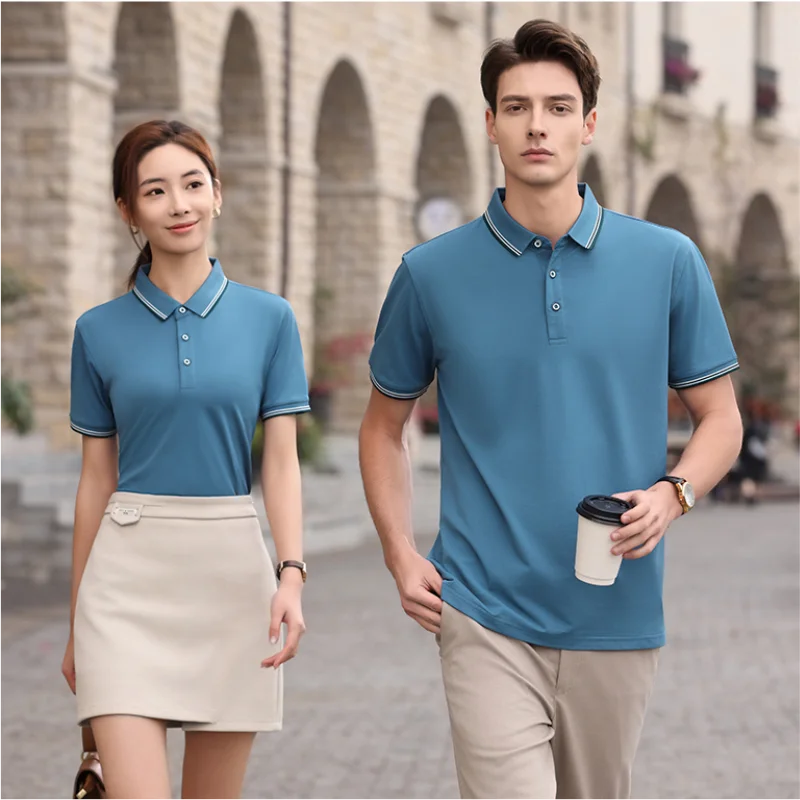 2024 New Polo Business Leisure Men\'s and Women\'s Polo Pattern Printing Embroidery Company Group Polo Customization