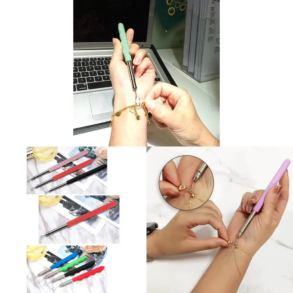  Bracelet Carrying Tool Wear Bracelet Button Hook Accessories Bracelet Attachment Tool Bracelet Tools Jewellery Helper