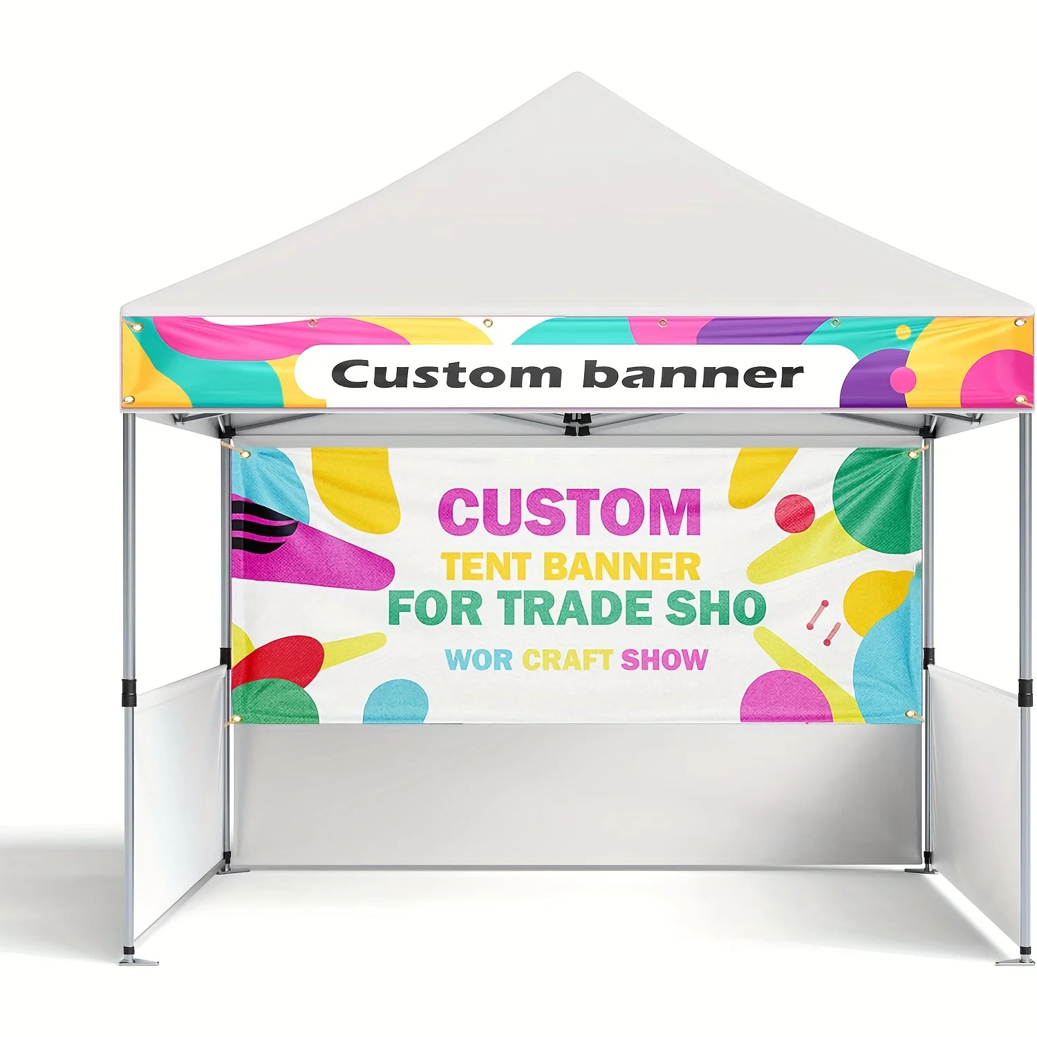 10x4ft Tent Backwall Banner and 10x1ft Canopy Valance for Trade Show, Events, Fits Most 10x10 Pop Up Tent