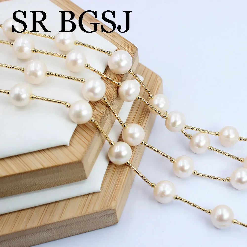 11-12mm White Genuine Natural Freshwater Pearl Long Sweater Chains Necklace for Women Fashion Jewelry Gift 48" image 5