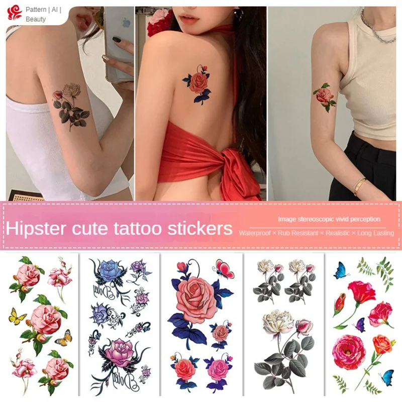 Colorful Floral Tattoo Stickers Body Protection Tattoos Vivid Colors Rich Styles Easy To Clean Water Proofing Tattoo Stickers