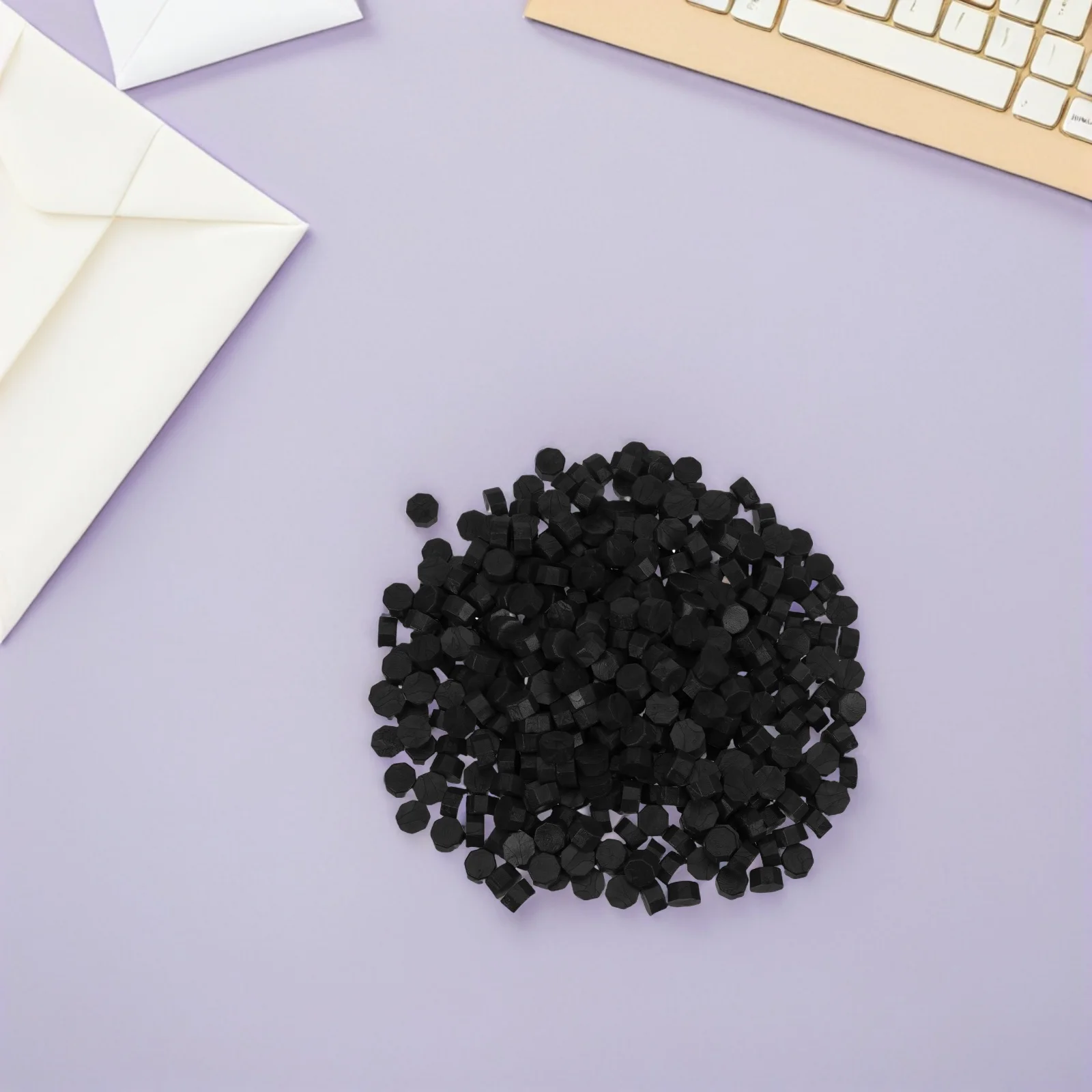 

6Packs Octagonal Black Wax Sealing Beads for Wax Seal Wedding Invitations Envelope Seals Card Making