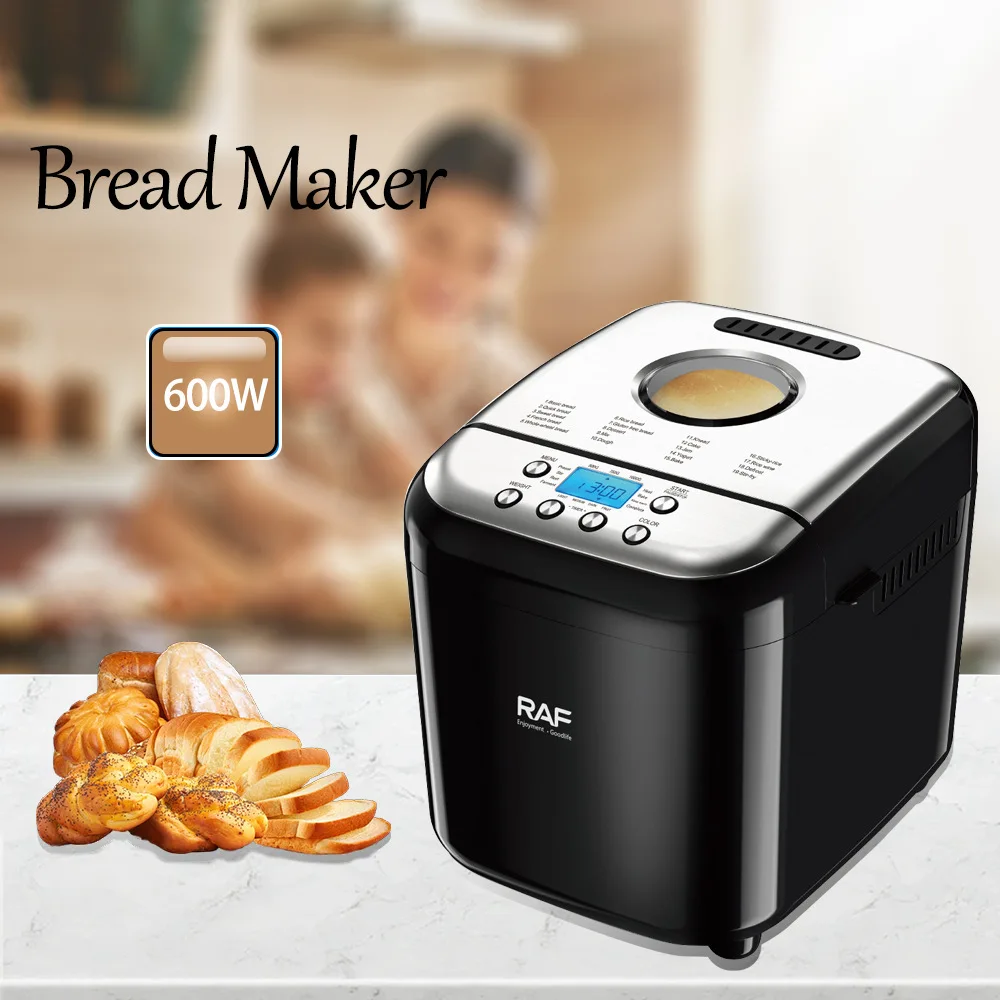 Máquina para Hacer Pan Casera, Multifuncional, Automática, Amasa, Fermenta y Tuesta, 220V 600W