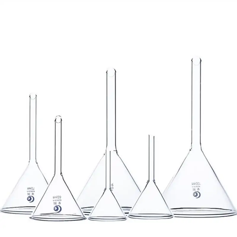 All sizes 40mm to 150mm Lab Triangle Glass funnel Thicked Borosilicate Glass Funnel Laboratory Equipment