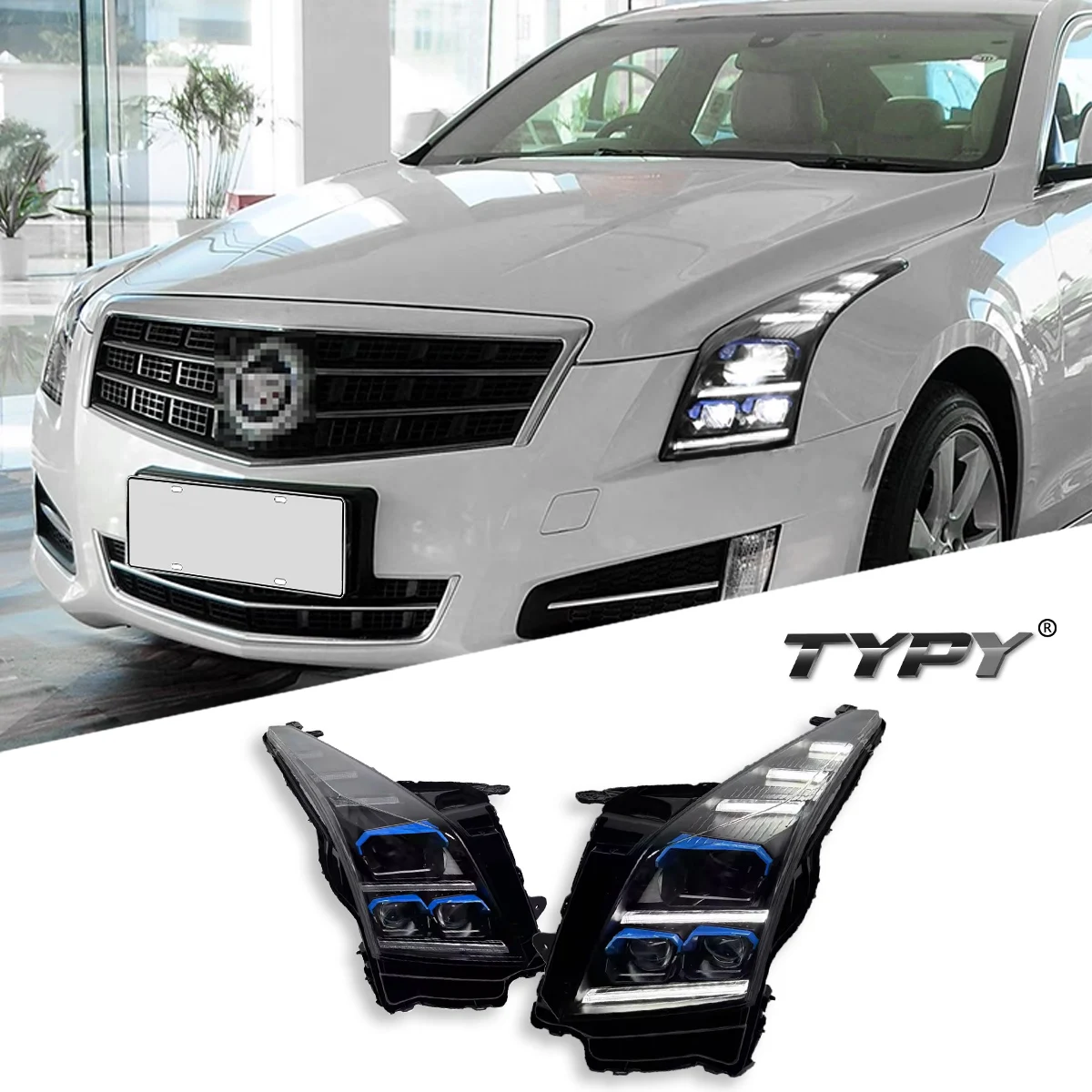 

Автомобильная фара TYPY для Cadillac ATSL 2014-2018, обновленная, модифицированная для нового DRL, динамический указатель поворота, светодиодная фара, автоаксессуары