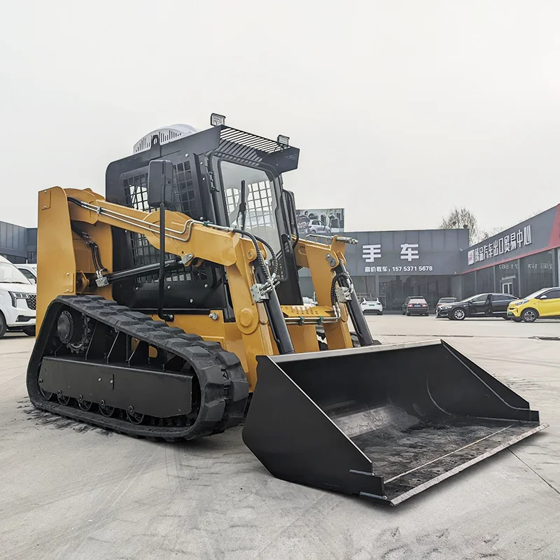

Hot selling low-priced mini loader with track and mini sliding loader, equipped with four in one bucket wheel mini loader suppli