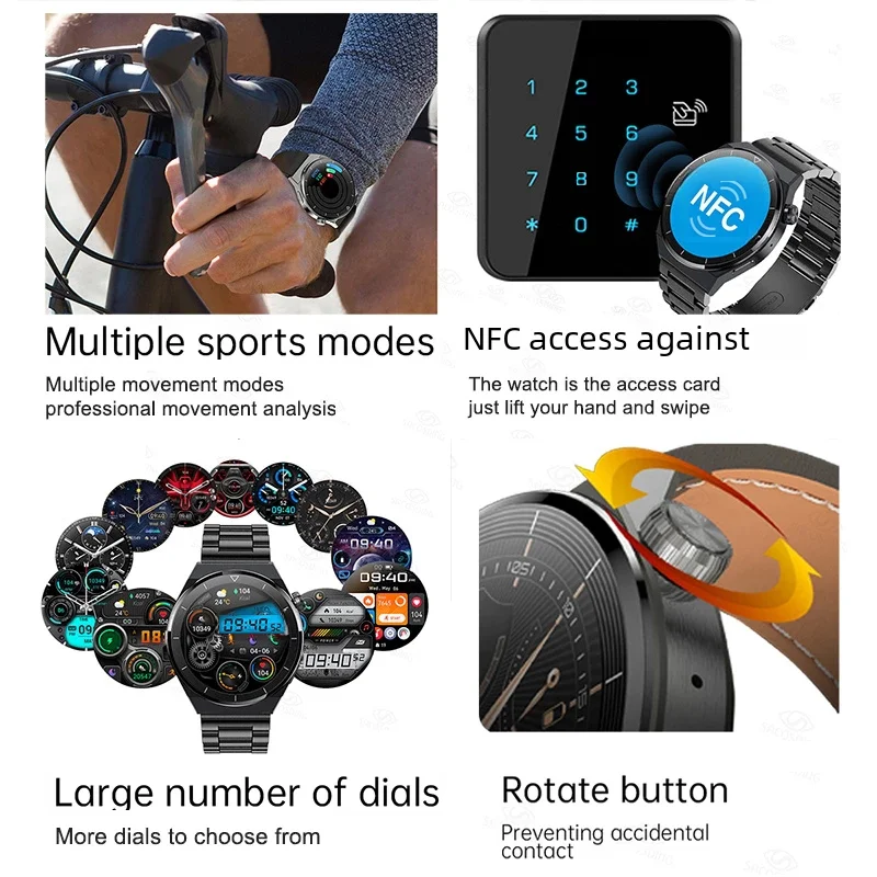 NFC Smart Watch Men GT3 Pro Bluetooth Call AMOLED 390*390 HD Screen Heart Rate Sport Smart Watch For men Watch For Huawei Xiaomi