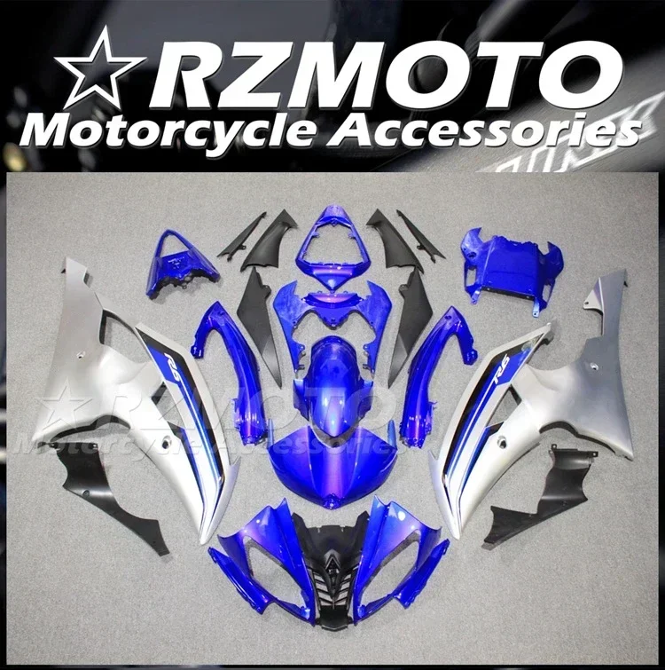 4Gifts New ABS Motorcycle Fairings Kit Fit For YAMAHA YZF- R6 2008 - 2016 08 09 10 11 12 13 14 15 16 Bodywork Set Blue Silver