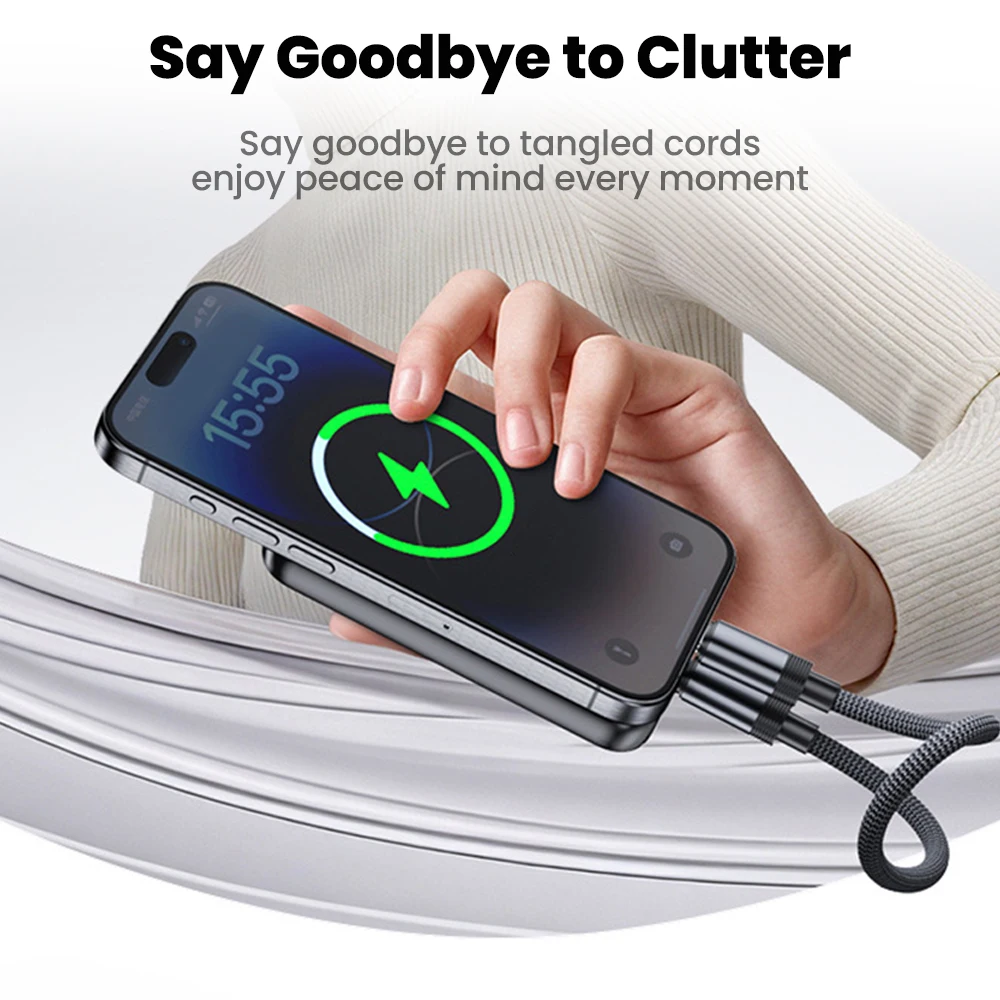 23CM Magnetic Short Cable 60W Type C to USB C Cable Fast Charging For iPhone 15 16 17 Samsung Huawei Xiaomi Power Bank Data Cord view 5