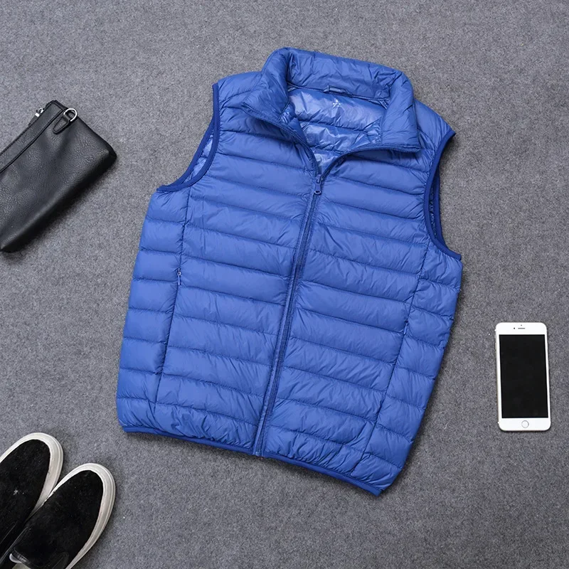 Winter Men Duck Down Vest 2023 Coat Ultralight Sleeveless Puffer Vest Jacket Ultra Thin Warm Lightweight Down Jacket Waistcoat