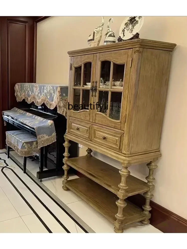 

Asmt09 Буфет Полка из массива дерева Американский кухонный напольный многослойный многофункциональный средневековый сервант Французский