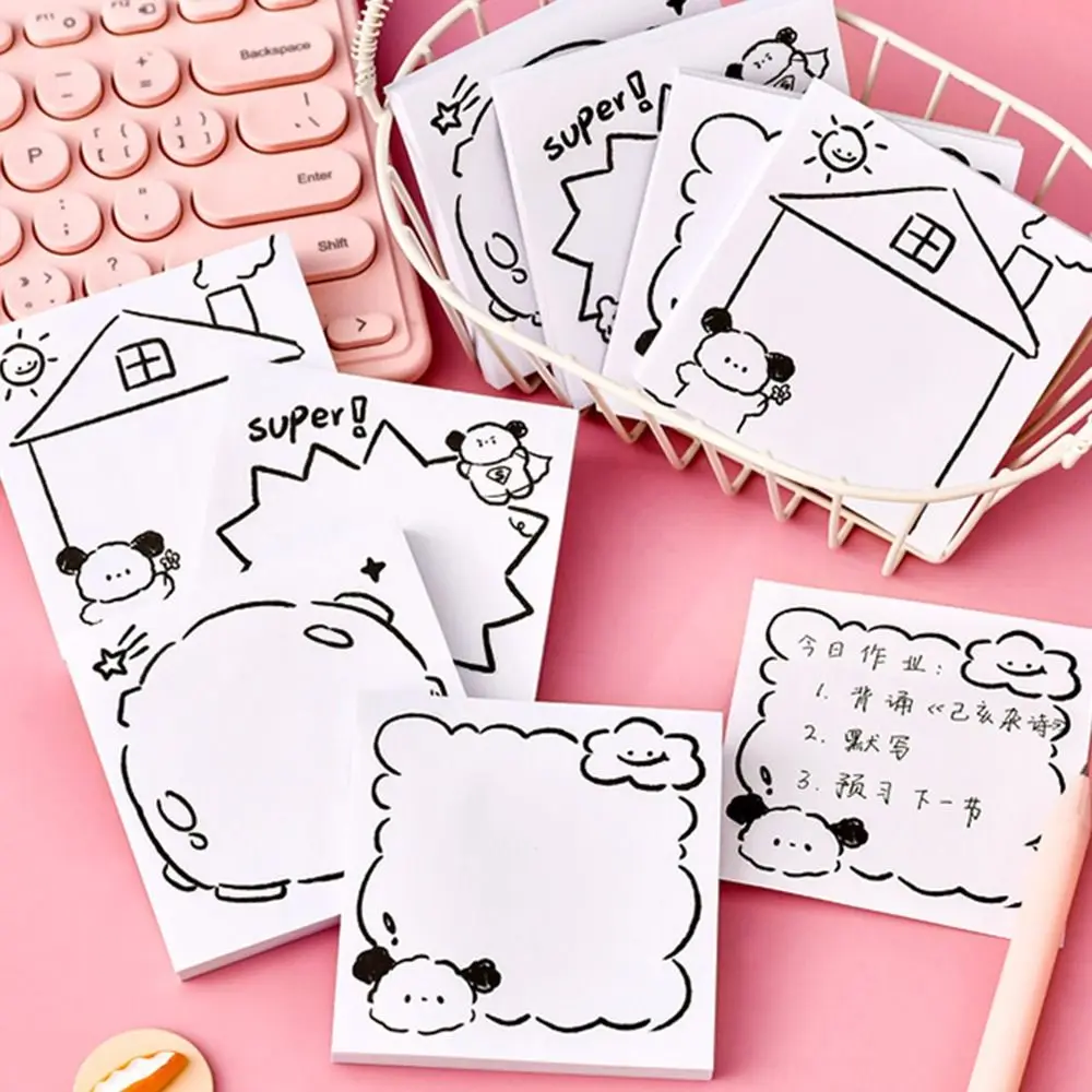 

Daily To Do Cute White Sticky Notes Simple High Appearance Level Cartoon Sticky Notes Creative Ins Memo Pad Student