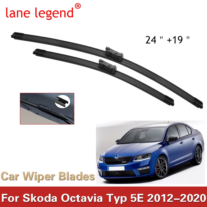 Przednia szyba samochodu pióra wycieraczek do przedniej szyby dla Skoda Octavia 5E A7 2012 - 2020 przednie okno 2019 2018 2017 2016 2015 2014 2013