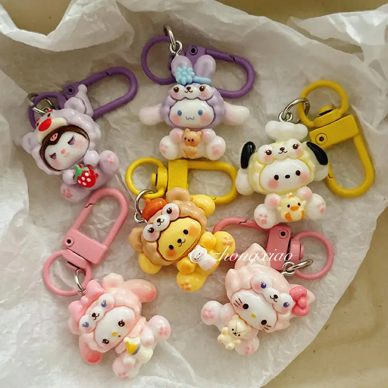 Kawaii Hellokitty Cute Keychain Student School Bag Pendant Girl Bag Accessory Couple Ornament Best Friend Gift for Girls