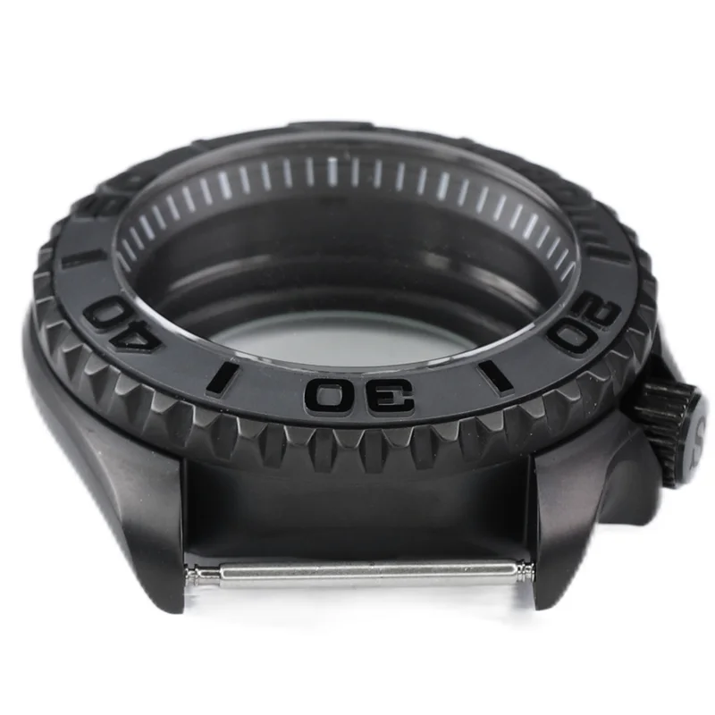 High Quality 42mm Skx007 Steel Black Matte Waterproof Watch Case With Sapphire Crystal For Nh35 Nh36 Movement 28.5mm Dial Mods