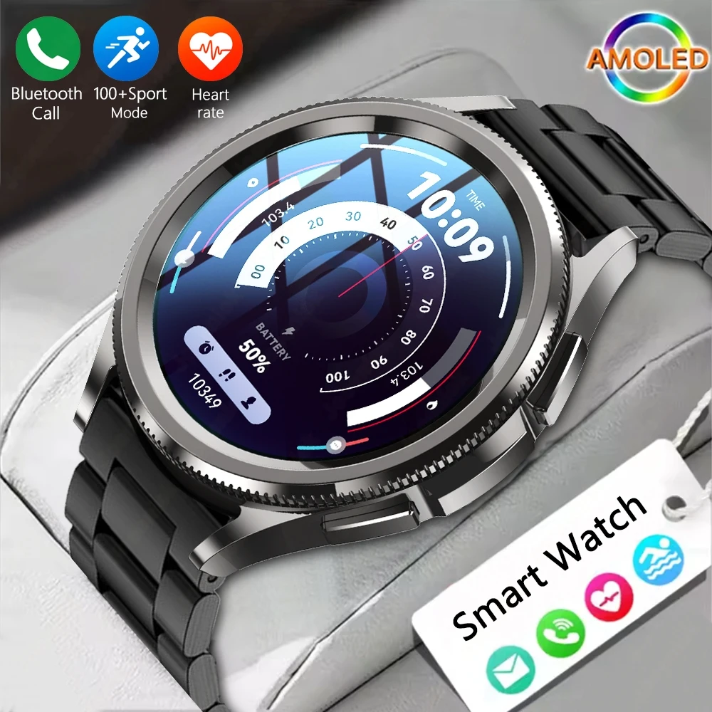 

Новые модные умные часы с Bluetooth для звонков 6, классические мужские умные часы для занятий спортом на открытом воздухе, фитнесом и сенсорным экраном, мониторинг здоровья