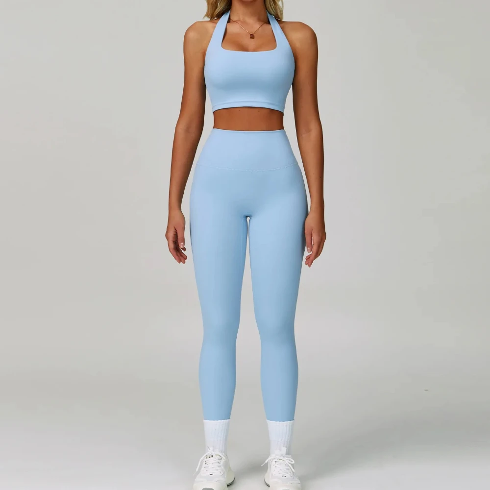 

2PCS Gym Tracksuit For Women Slim Tight 2Pieces Yoga Sets Quick-Dry Sports Bra Leggings Running Suit Workout Shorts Yoga Clothes