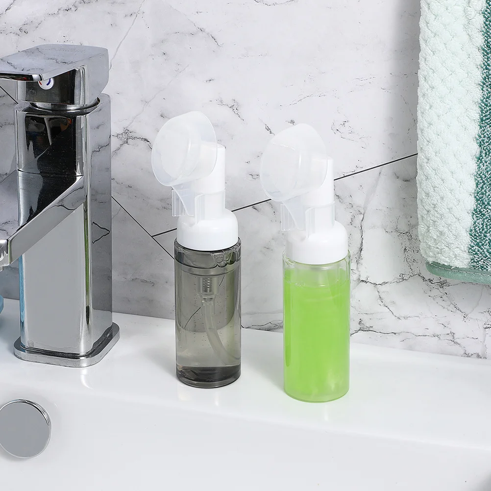 6 قطعة زجاجات رغوة البلاستيك فارغة موزع الوجه فرشاة رئيس المحمولة إعادة الملء السفر موس مضخة الصابون هلام الاستحمام غسول