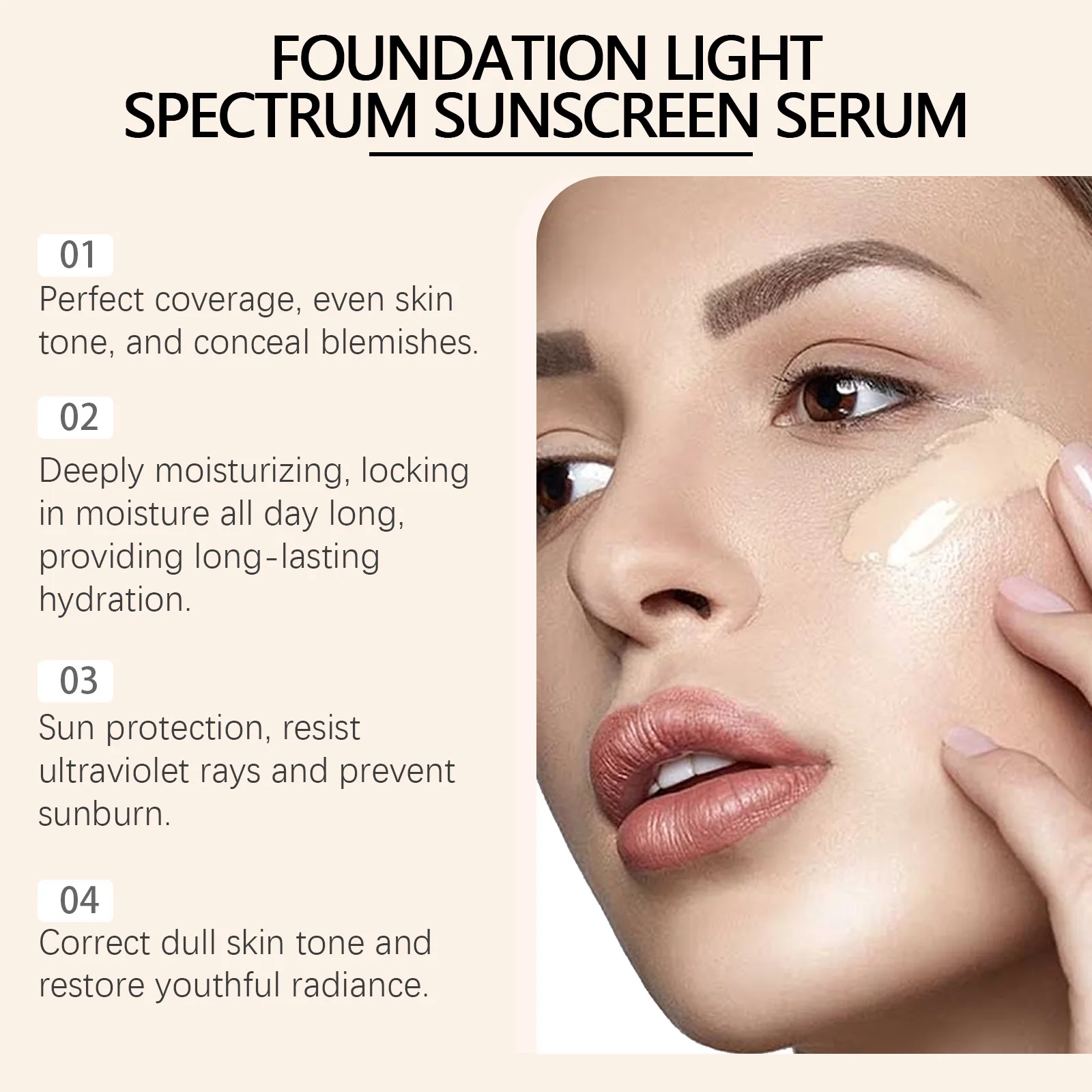 Fondotinta liquido 4 in 1 antietà correttore a copertura totale che cambia colore nudo SPF50 spettro di luce idratante trucco impermeabile