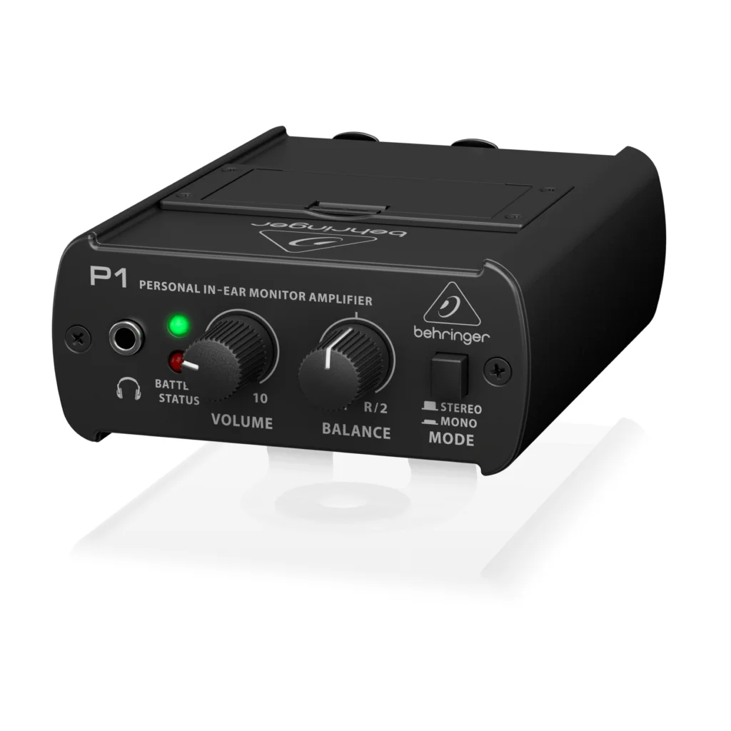 BEHRINGER – amplificateur de moniteur intra-auriculaire personnel p1, fonctionnement stéréo/mono commutable pour les applications de moniteur personnel
