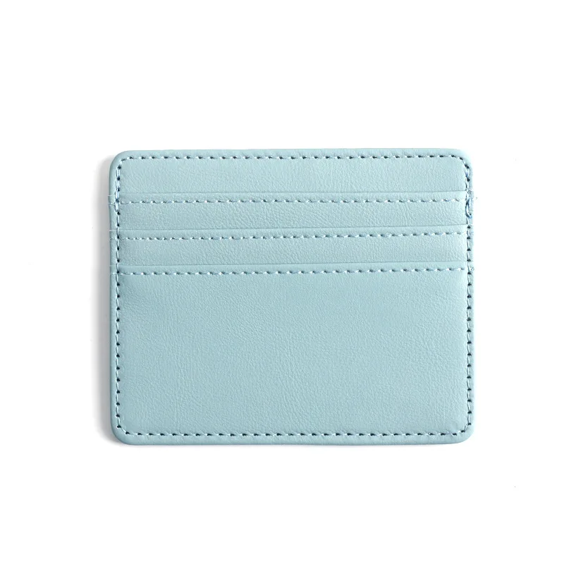 2024 Ladies Card Holders Female Square Pure Color  Woman Purses 4 Slots PU ID Card Wallets Men\' Casual Mini Credit Card Bags