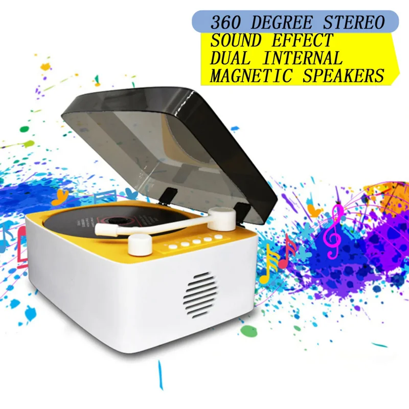 مشغل أقراص مضغوطة محمول متعدد الوظائف من Canfon مع بلوتوث، USB، قرص MP3، صوت محيطي، جهاز تحكم عن بعد، مكبر صوت ستيريو