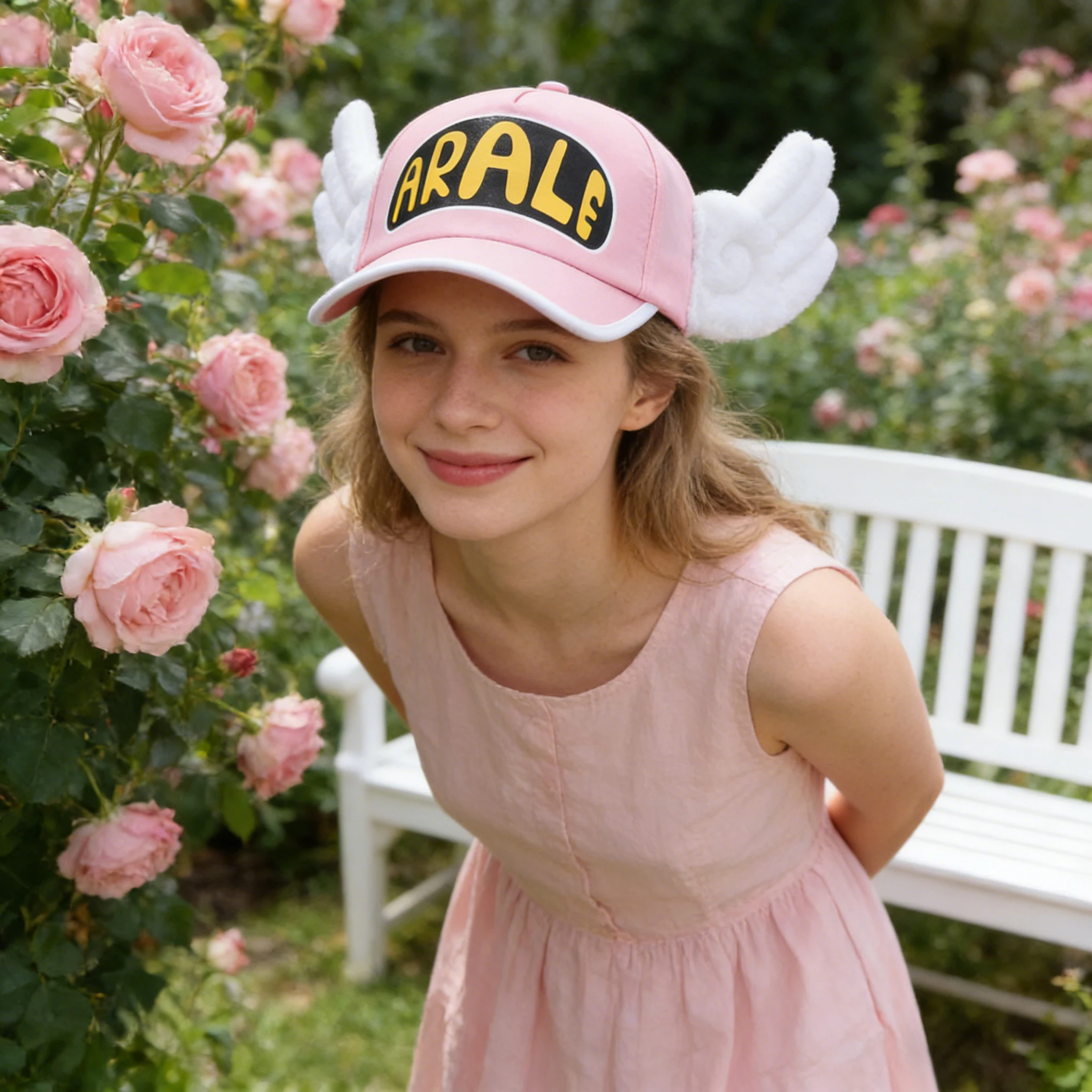 1 Stück, süße Arale-Cartoon-Baseballkappe mit Plüschflügeln – Anime IP Casual Trendy Hat. – Detail 4