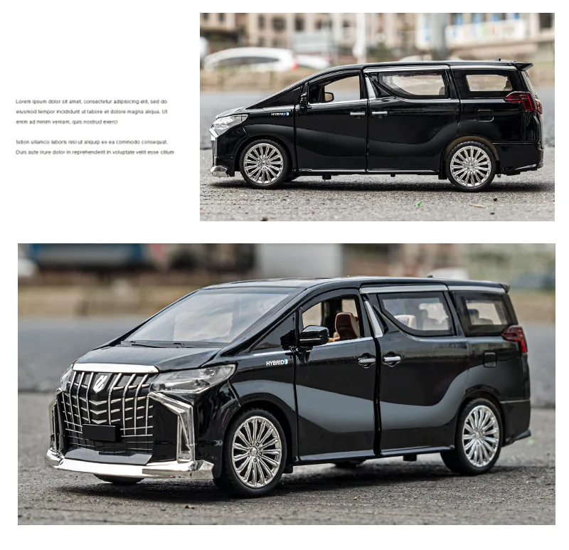 1:24 Key Control Version Toyota Alphard MPV Legierung Automodell Druckguss Metallfahrzeuge Automodell Sound und Licht Kinderspielzeug Geschenk – Detail 11