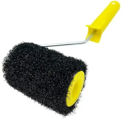 

4-Inch Drywall Composite Texture Roller Brush, Putty Roller Bold Nylon Feeding Roller Brush, Black, 1 Bracket, 1 Roller Brush