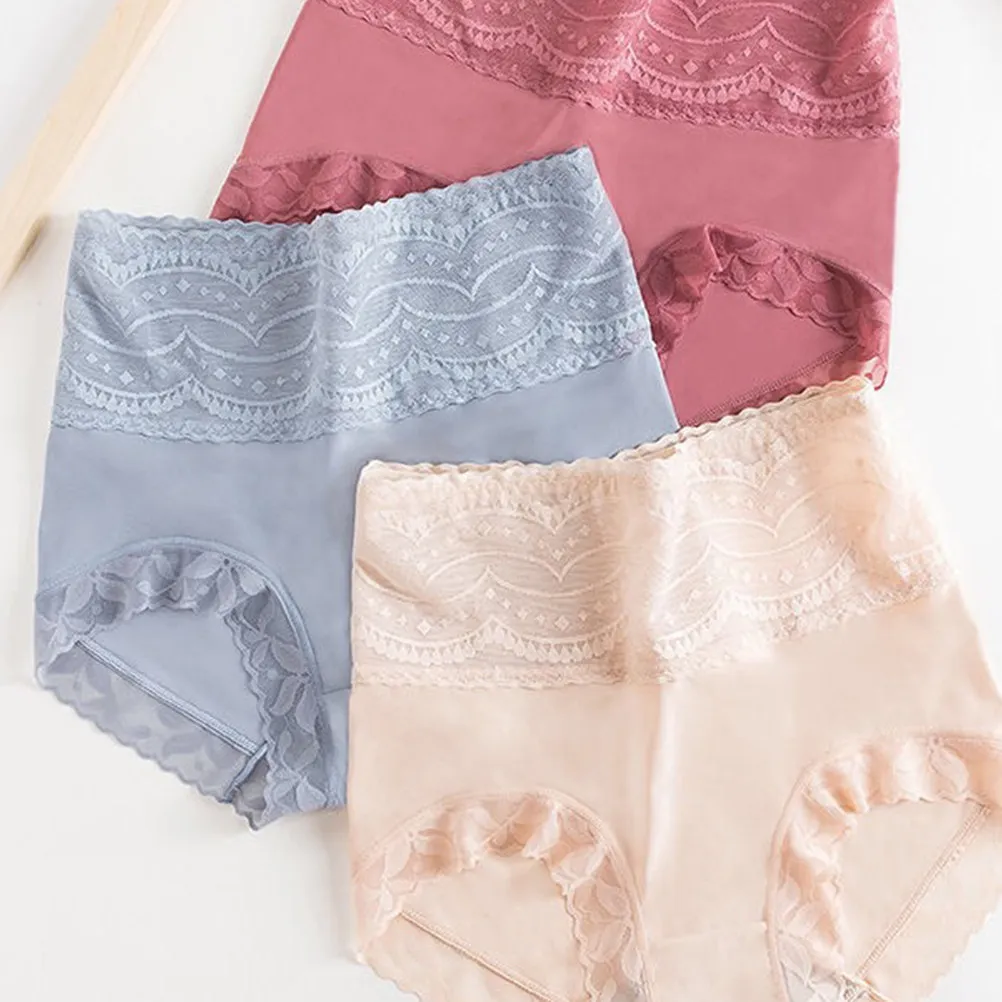 

Комплект женских трусиков с высокой талией, кружевные, дышащие, комфортные, моделирующие ягодицы, бесшовные, тонкие, с контролем живота