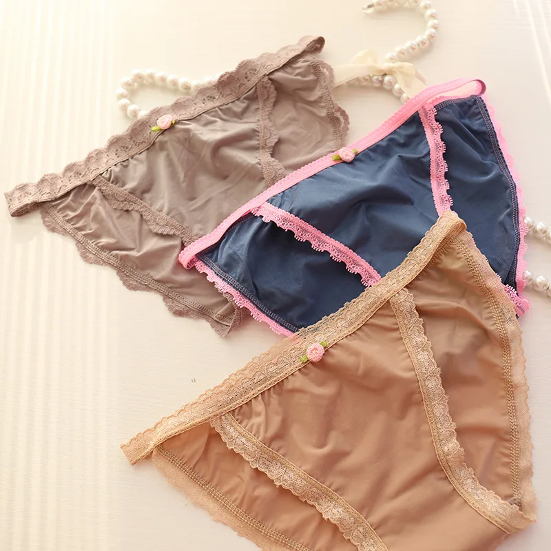 new girls underwear 6pc/lot lace nylon low waist briefs young girl panties Teenagers wholesales students summer hot sales